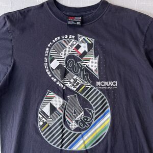 Y2K Southpole Graffiti T Shirt XL-2XL Vtg Faded Black Skater Grunge Cyber Goth